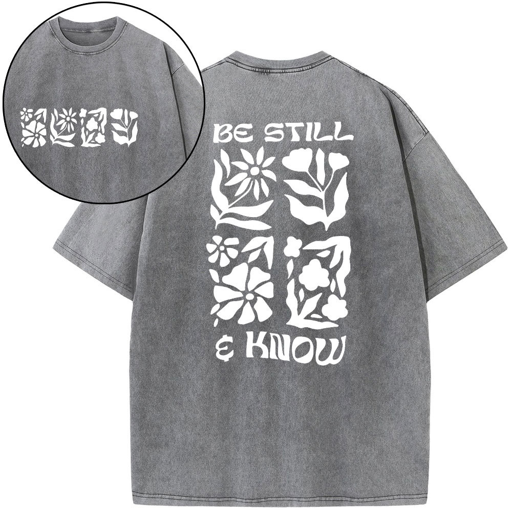Be Still And Know Christian Washed T-Shirt