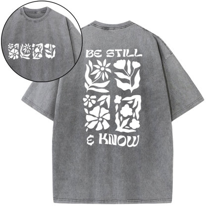 Be Still And Know Christian Washed T-Shirt