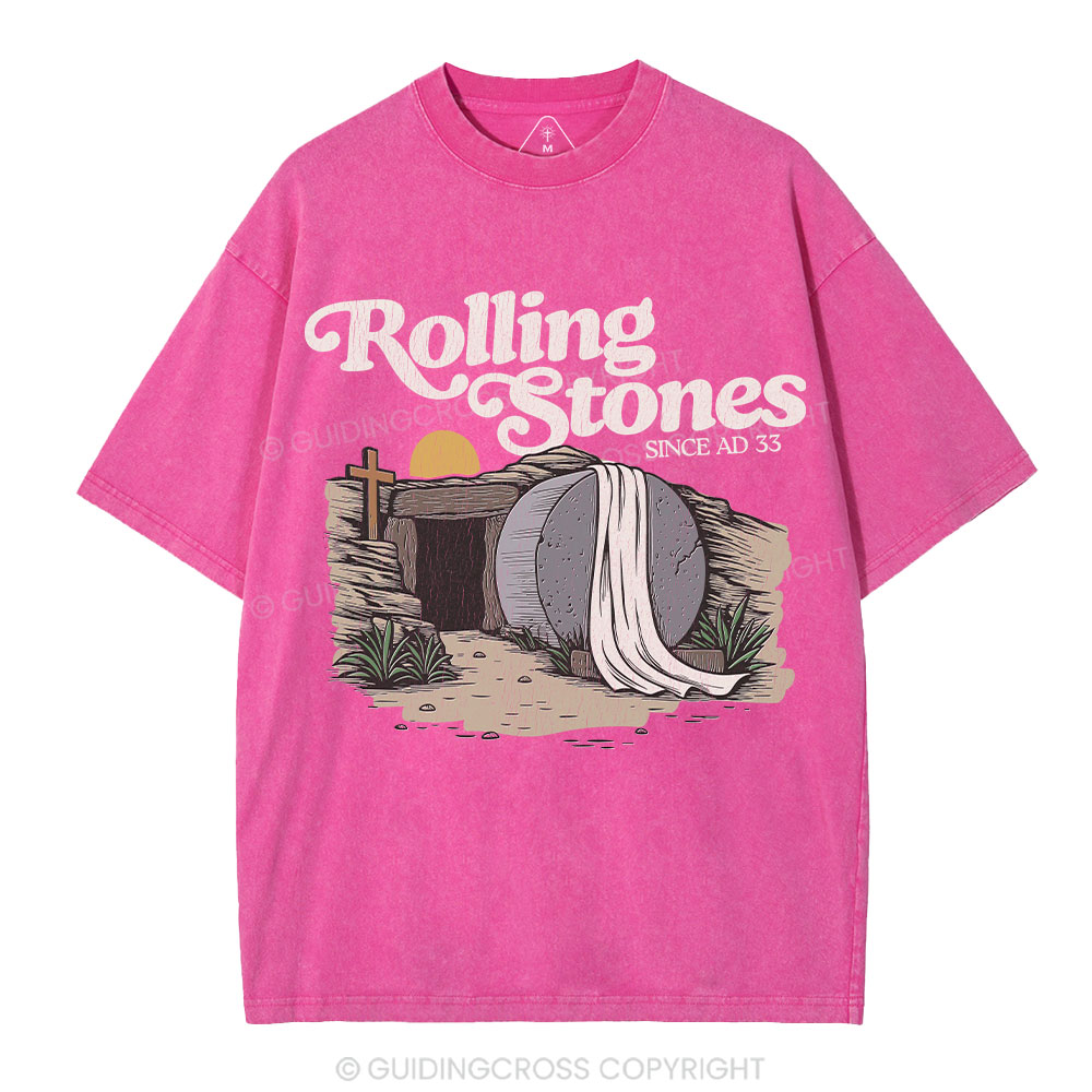 The Stone Was Rolled Away Christian Washed T-Shirt Sale - GuidingCross