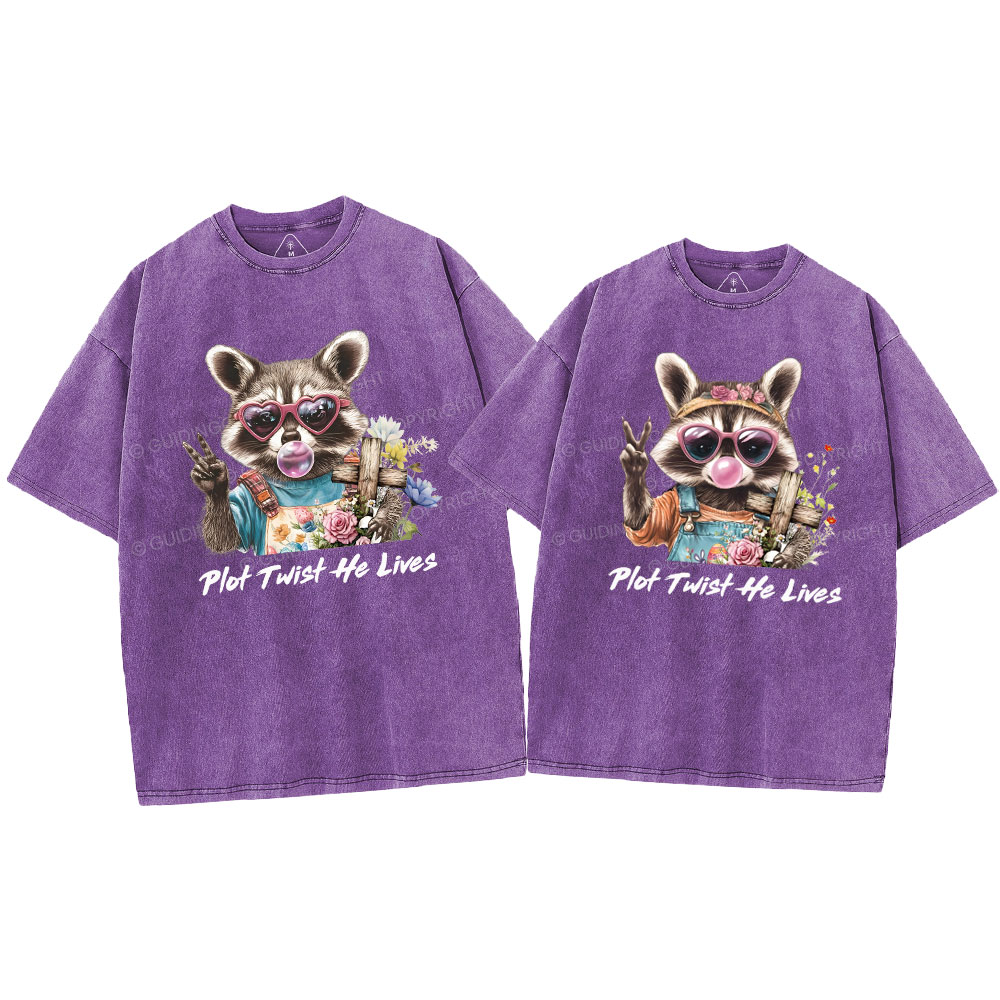 Plot Twist He Lives Christian Washed T-Shirt