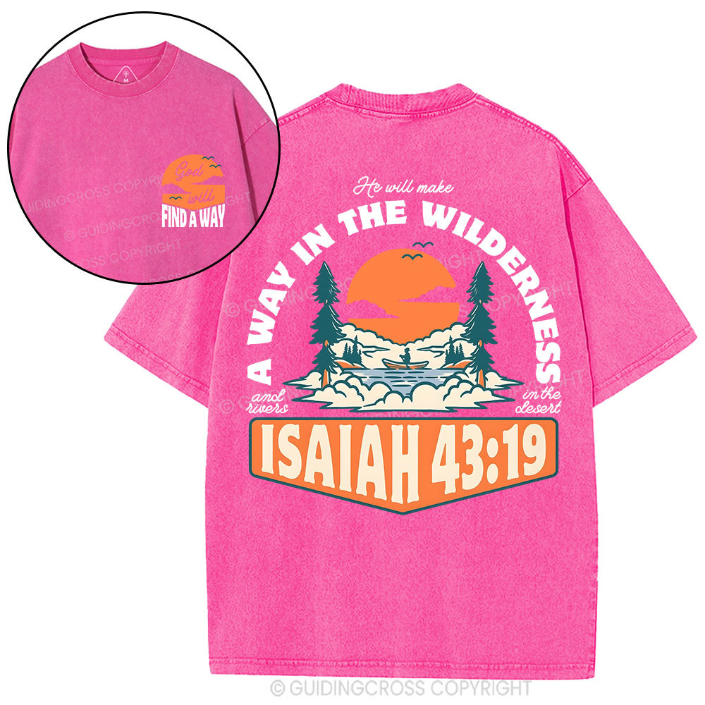 A Way In The Wilderness Christian Washed T-Shirt