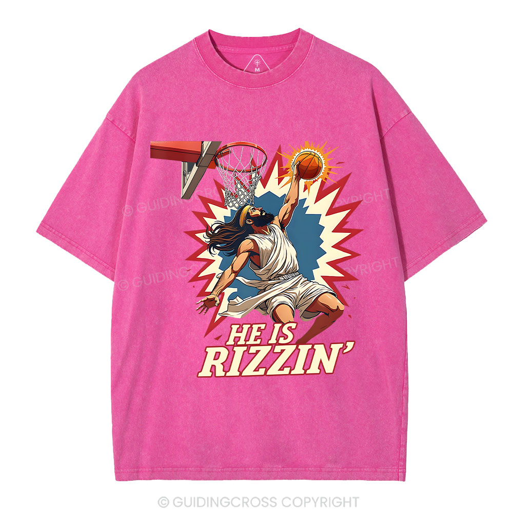 He Is Rizzen  Jesus Christian Washed T-Shirt