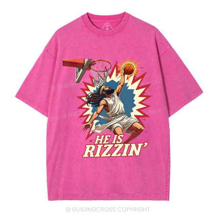 He Is Rizzen  Jesus Christian Washed T-Shirt