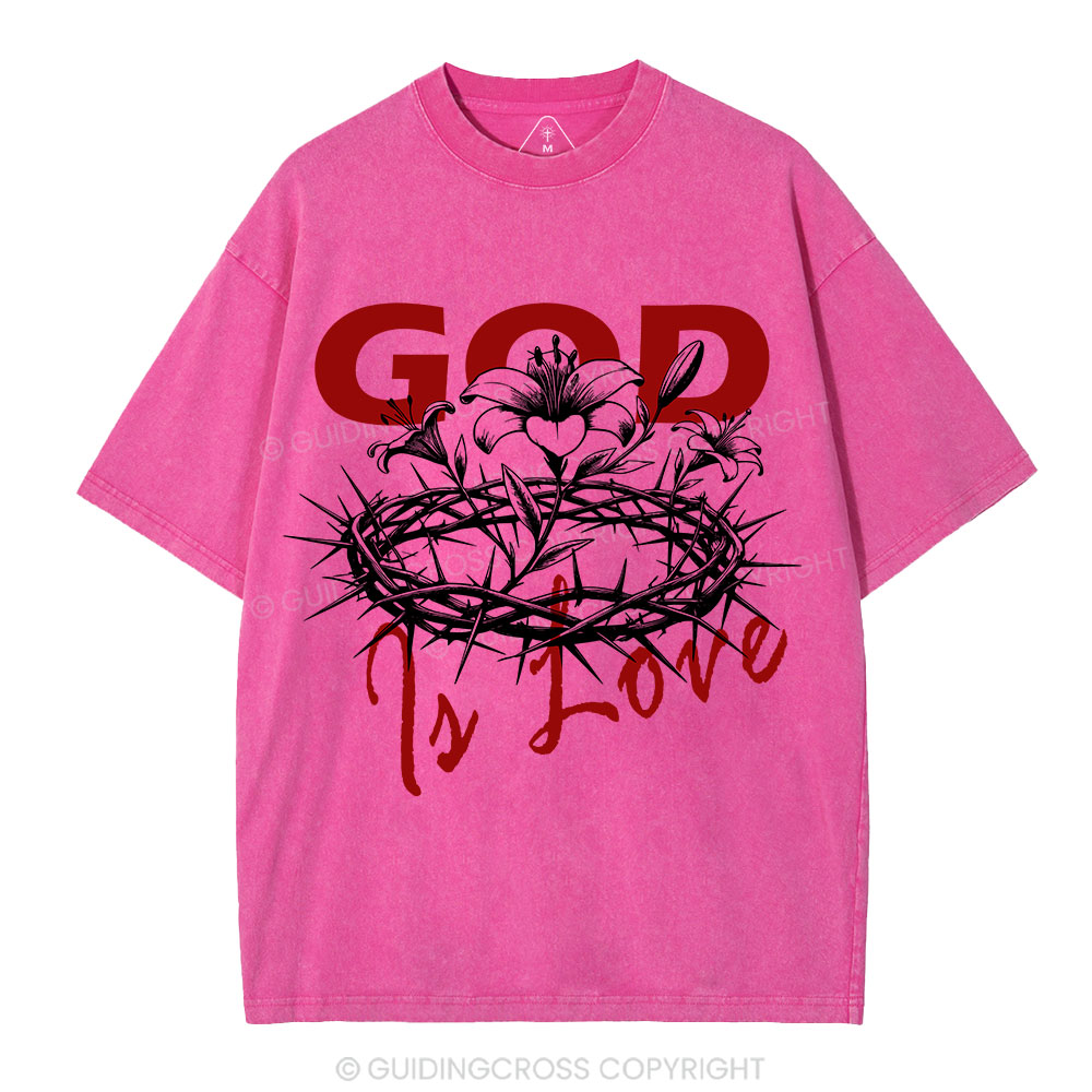 God Is Love  Christian Washed T-Shirt
