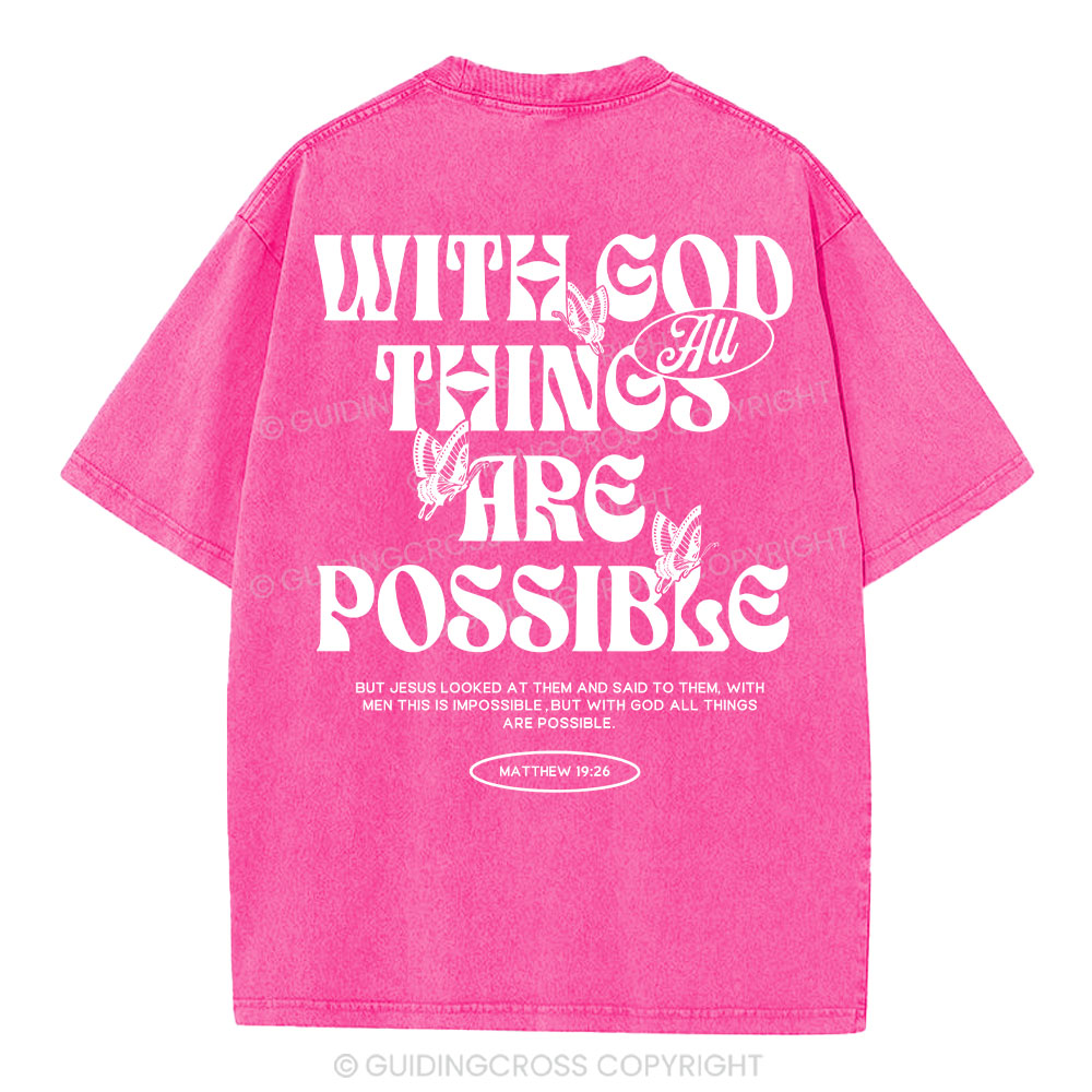 With God All Things Are Possible Christian Washeed T-Shirt