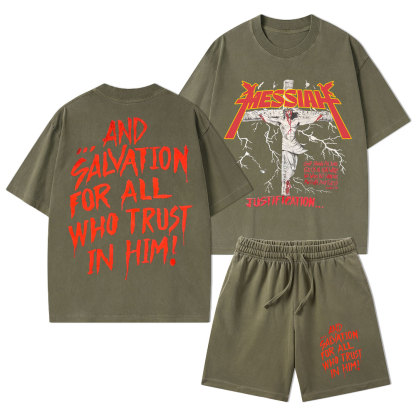 Messiah Christian Washed T-Shirt & Shorts