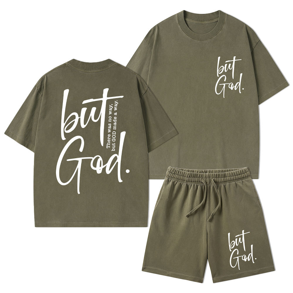 There Is No Way But God Made A Way Christian Washed T-Shirt & Shorts