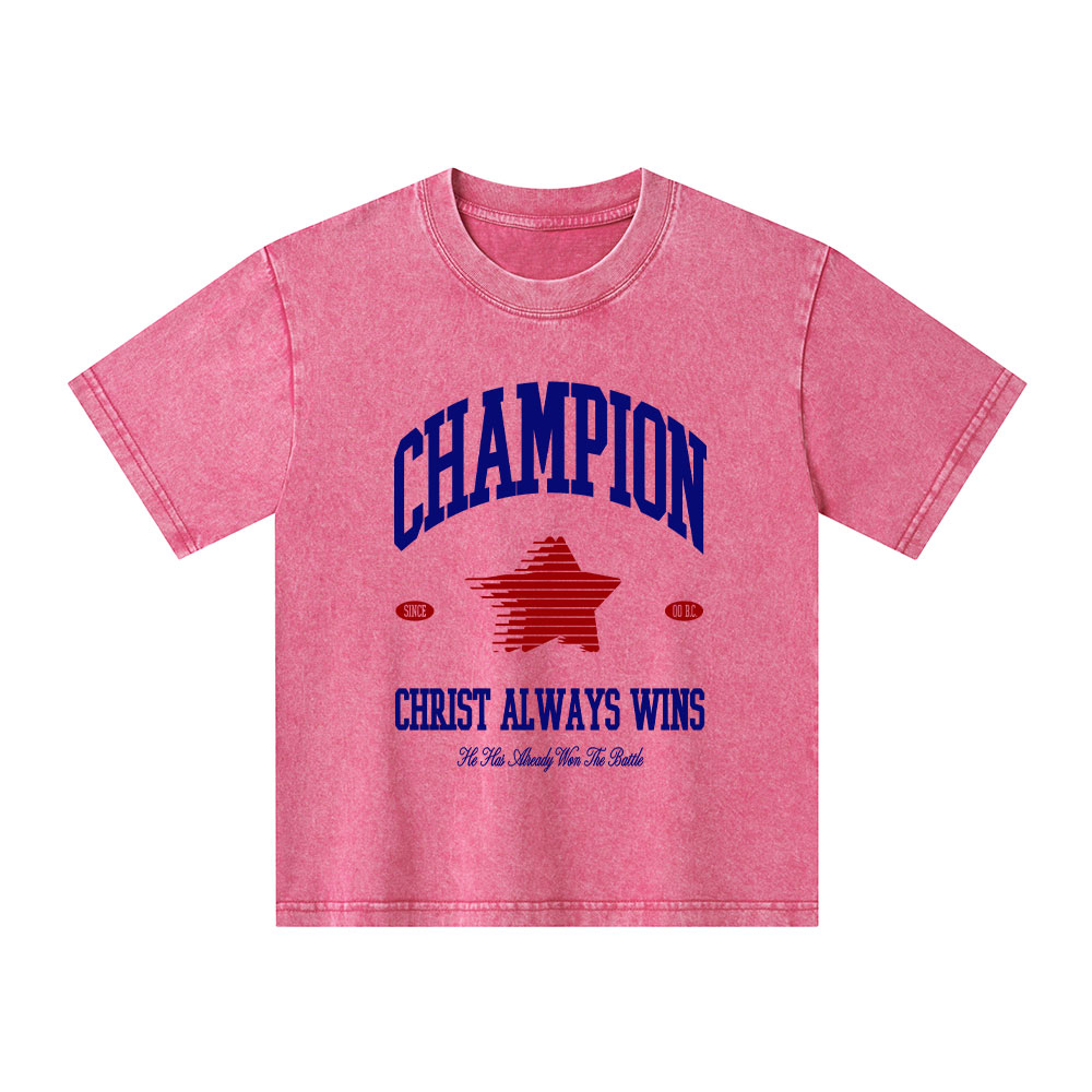 Christ Always Wins Kid Washed T-Shirt