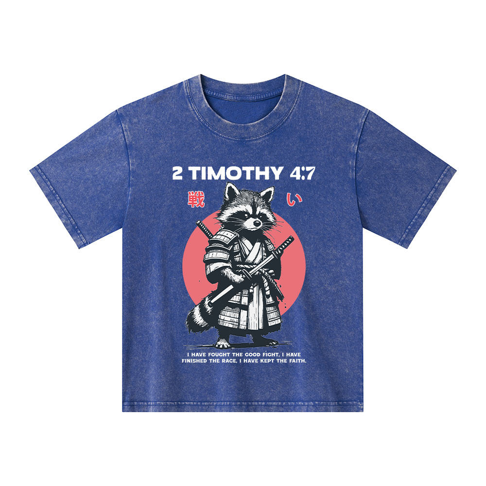 Fought The Good Fight Raccoon Kid Washed T-Shirt