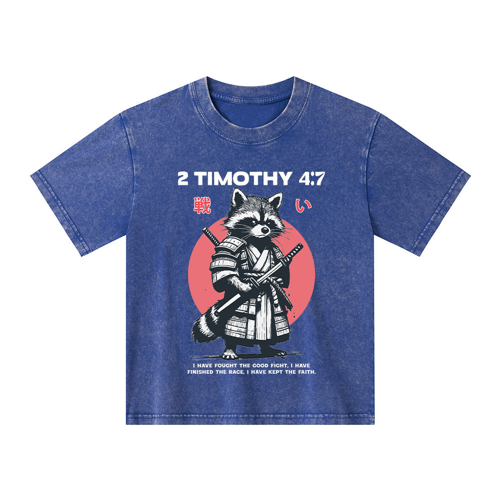 Fought The Good Fight Raccoon Kid Washed T-Shirt