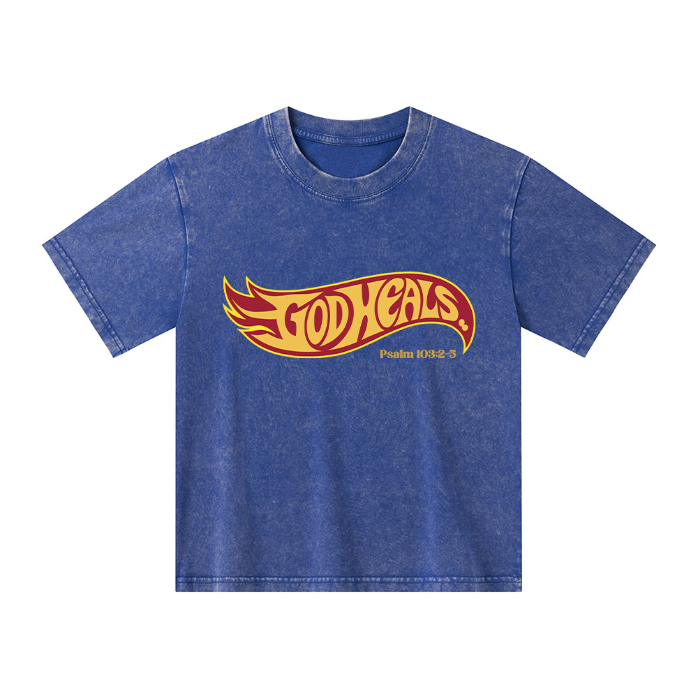 God Heals Kid Washed T-Shirt