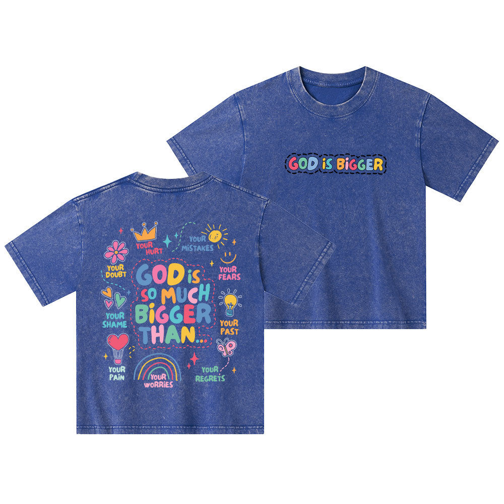 God Is Bigger Kid Washed T-Shirt