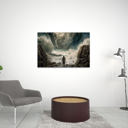 Moses Parting The Red Sea Canvas Wall Art