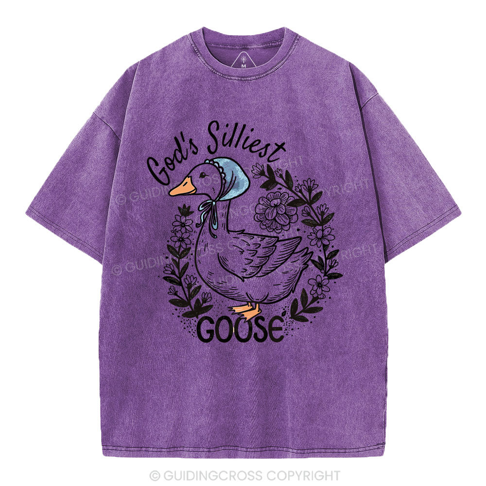 God‘s Silliest Goose Christian Washed T-Shirt