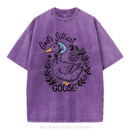 God‘s Silliest Goose Christian Washed T-Shirt