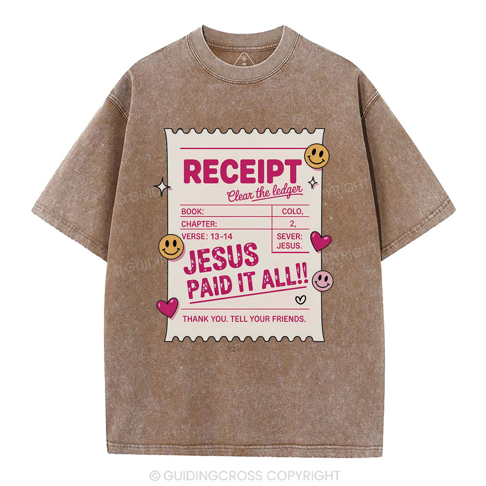 Jesus Paid It All Christian Washed T-Shirt