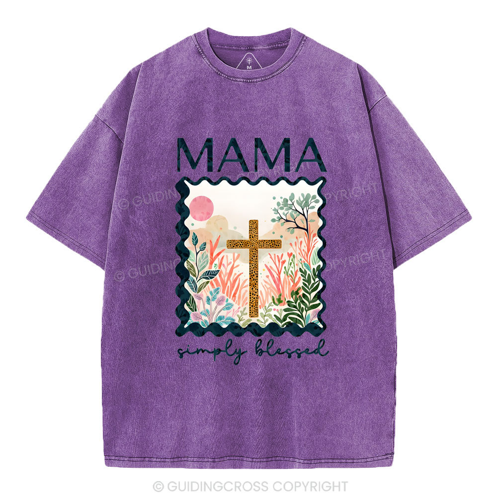 MAMA Simple Blessed Christian Washed T-Shirt