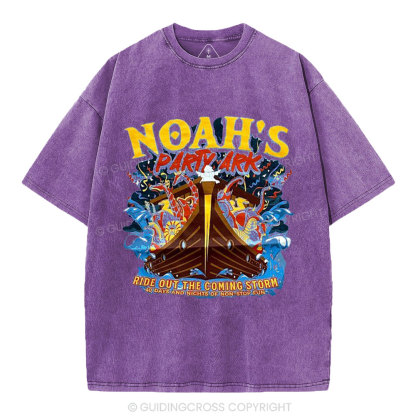 Noah's Party Ark Christian Washed T-Shirt