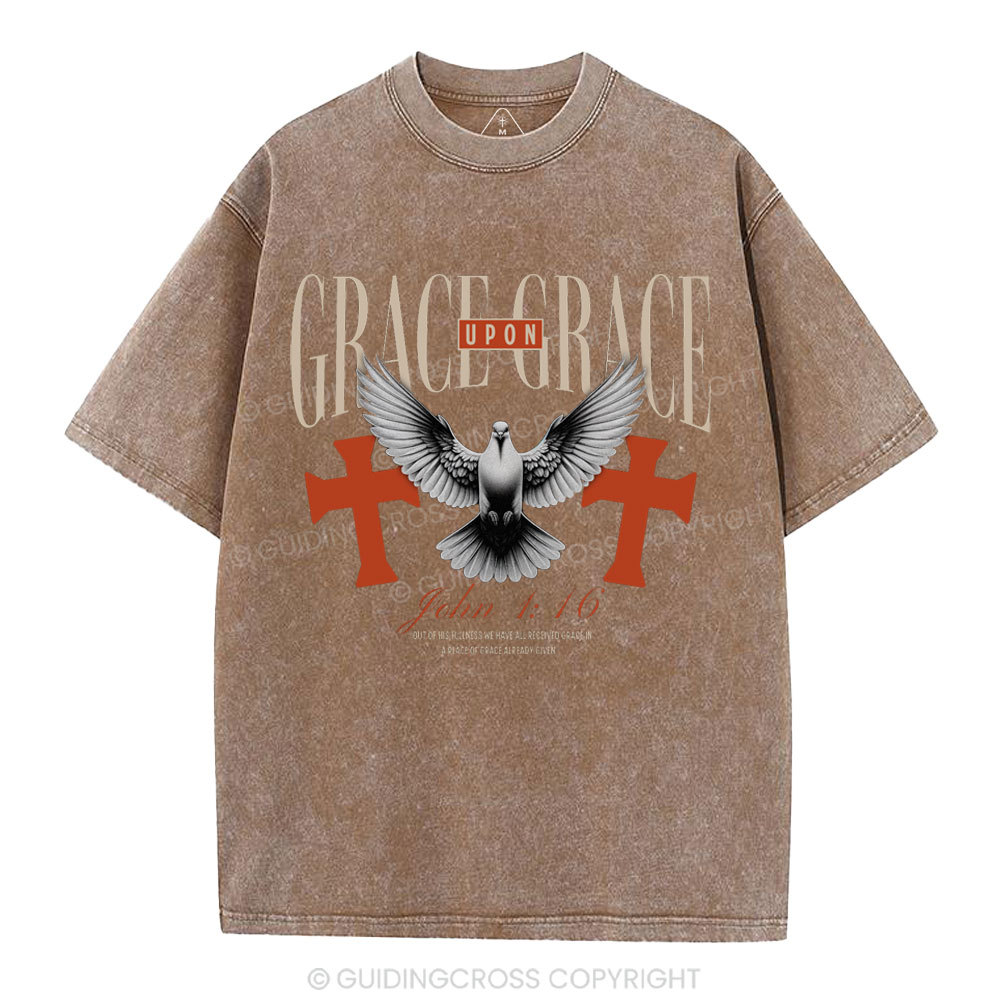 Grace Upon Grace Christian Washed T-Shirt