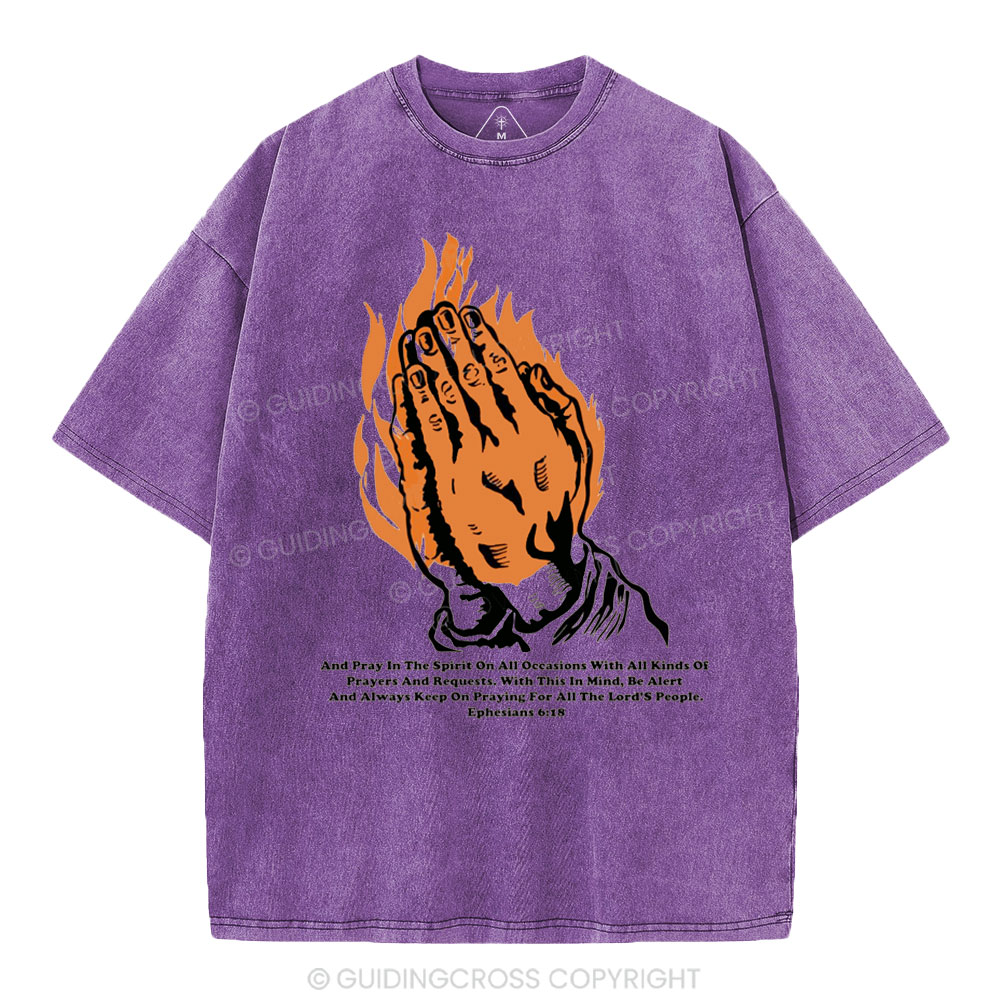 And Pray In The Spirit On Occasions Christia Washed T-Shirt