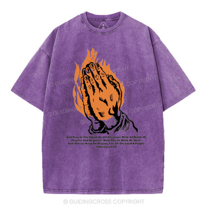 And Pray In The Spirit On Occasions Christia Washed T-Shirt