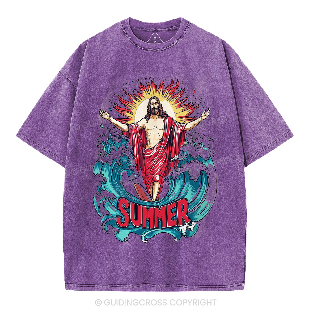 Jesus Summer Christian Washed T-Shirt