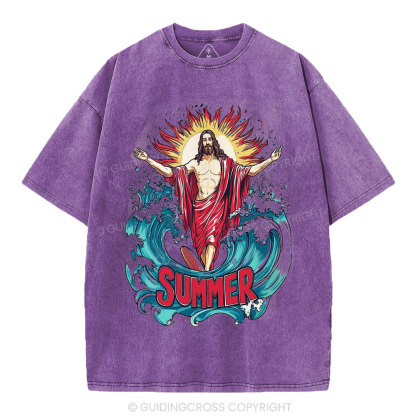 Jesus Summer Christian Washed T-Shirt