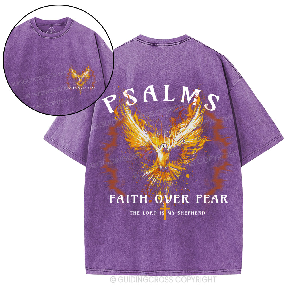 Faith Over Fear Christian Washed T-Shirt