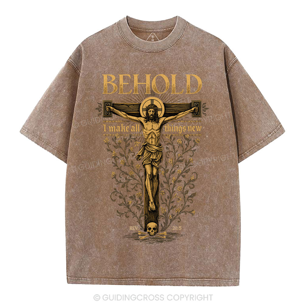 Behold I Make All Things New Christian Washed T-Shirt