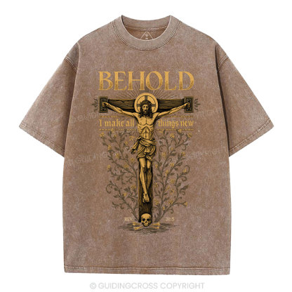Behold I Make All Things New Christian Washed T-Shirt