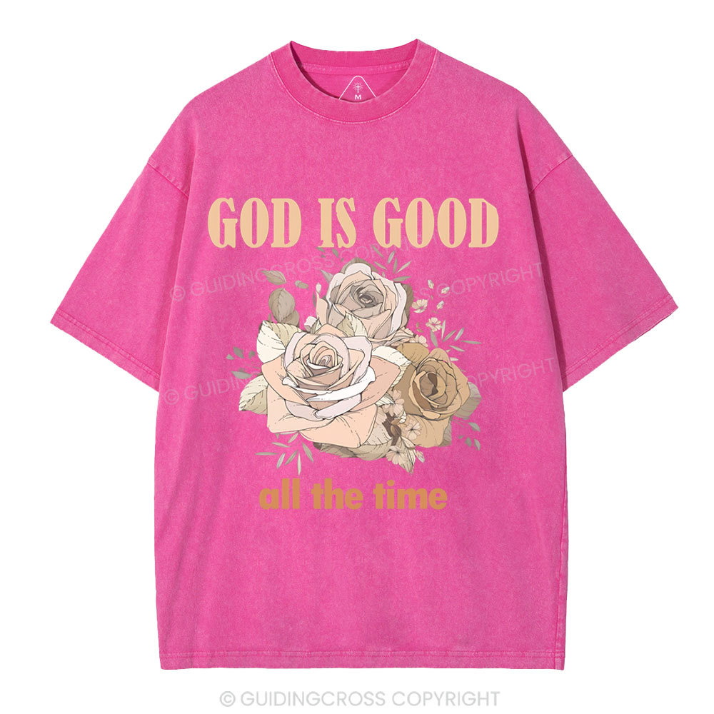 God Is Good All The Time Christian Washed T-Shirt