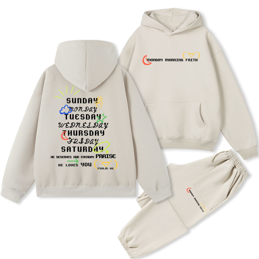 Monday Morning Faith Christian Fleece hoodie Set