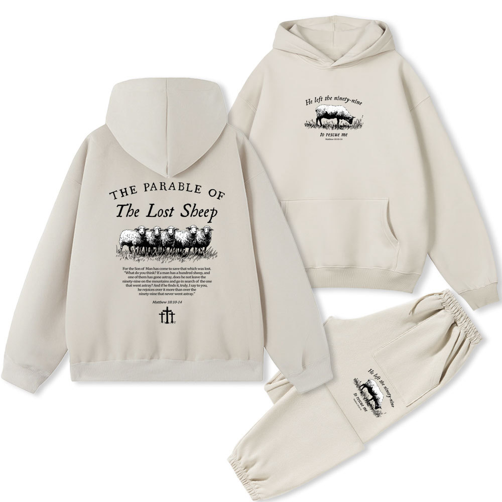 The Parble Of THe Lost Sheep Christian Fleece Hoodie Set