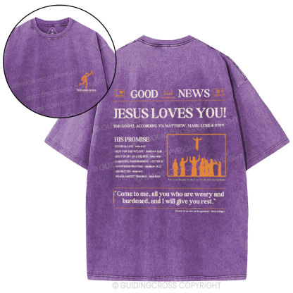 Jesus Loves You Christian Washed T-Shirt