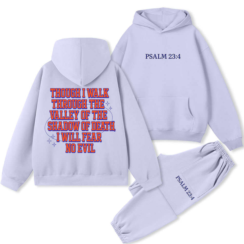 I Will Fear No Evil Christian Premium Fleece Hoodie Set