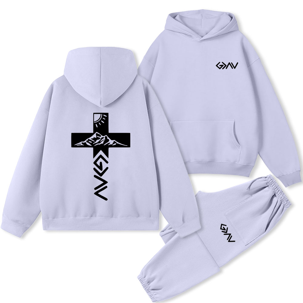 God Is Greater Than The Highs And Lows Christian Premium Fleece Hoodie Set