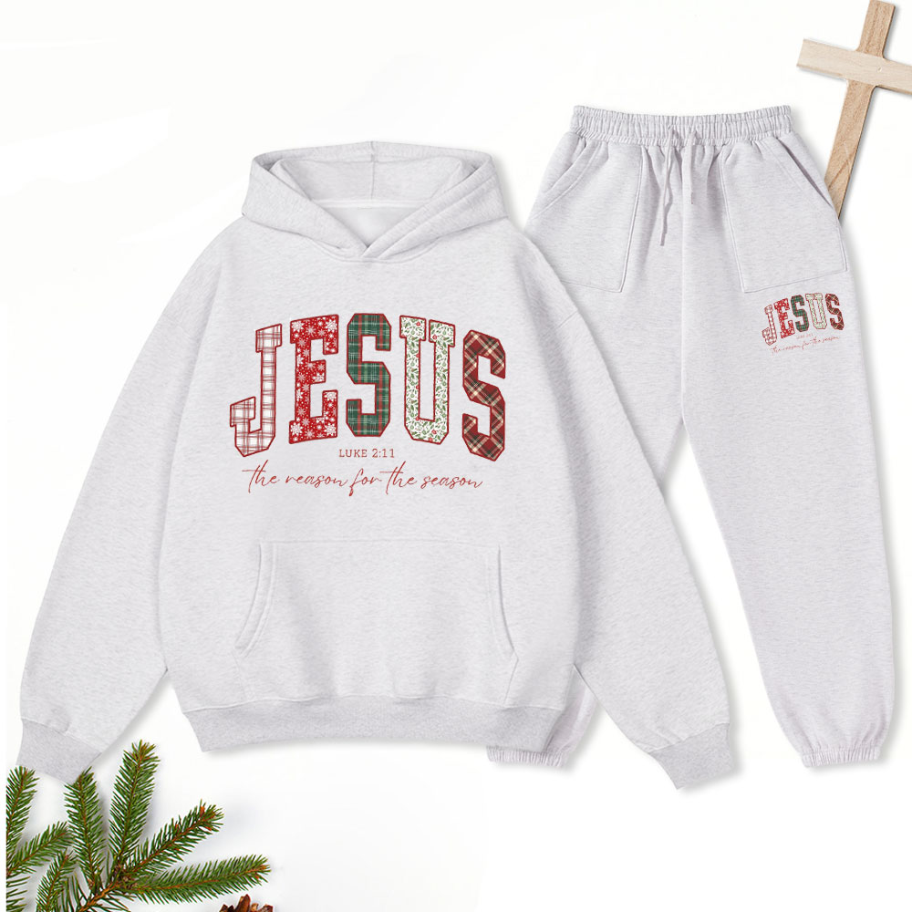 Jesuss Christian Chiristmas Premium Fleece Hoodie Set