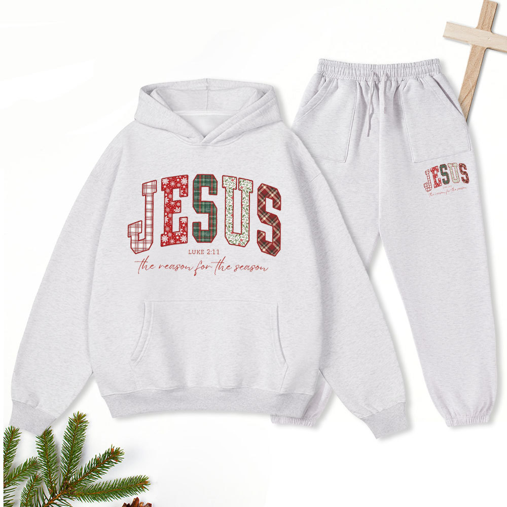 Jesuss Christian Chiristmas Premium Fleece Hoodie Set