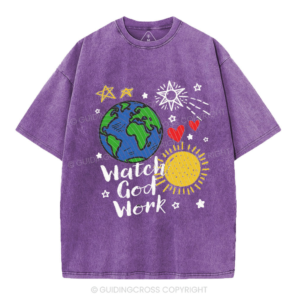 Watch God Work Christian Washed T-Shirt