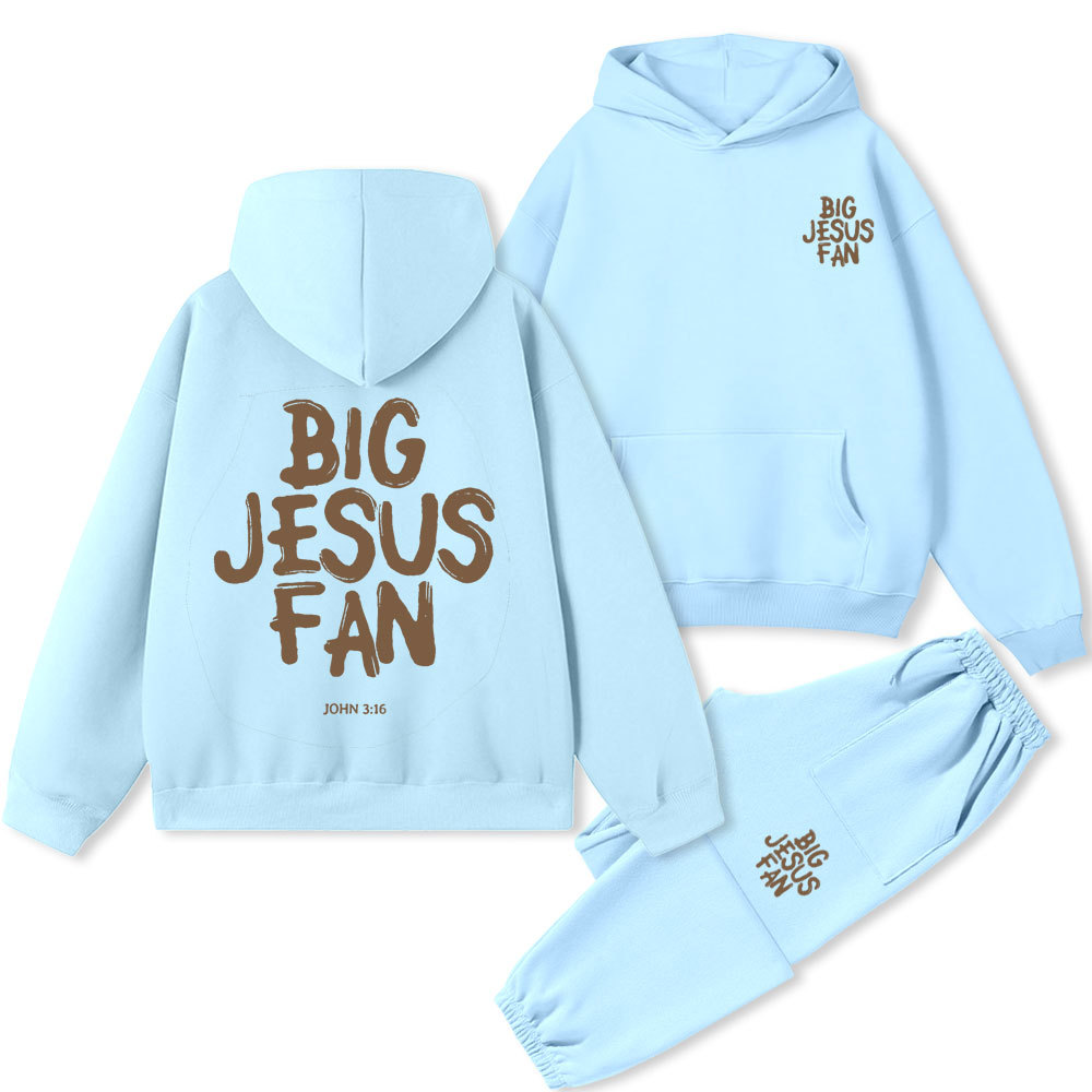 Big Jesus Fan Christian Premium Fleece Hoodie Set