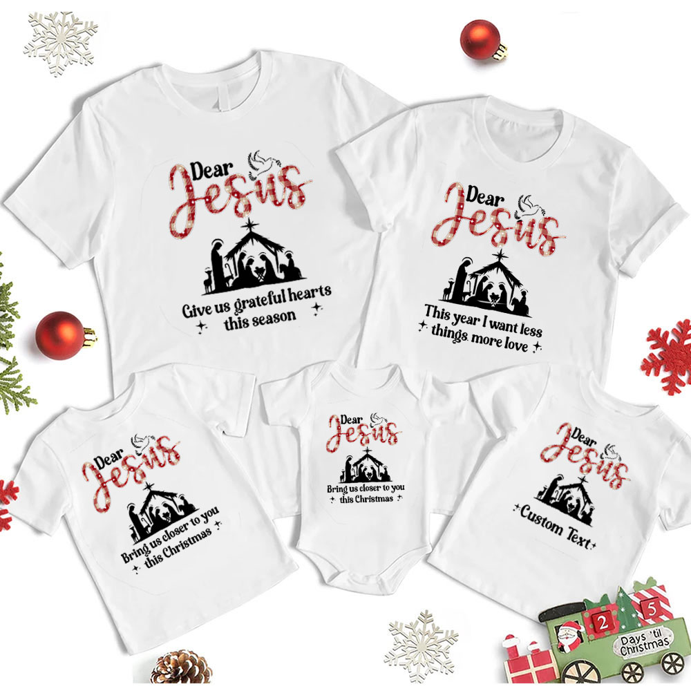 Personalized Dear Jesus Christmas Family Matching Shirts