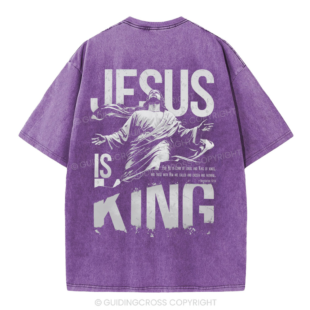 Jesus Is King Christian Washed T-Shirt