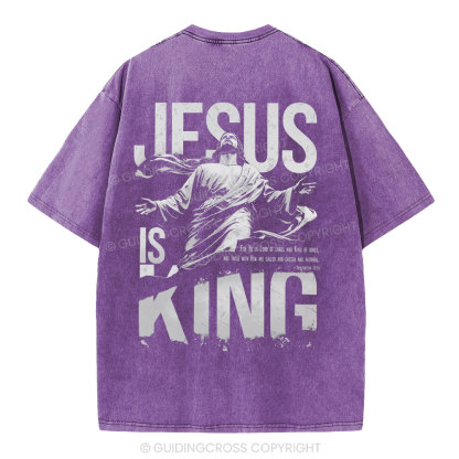 Jesus Is King Christian Washed T-Shirt