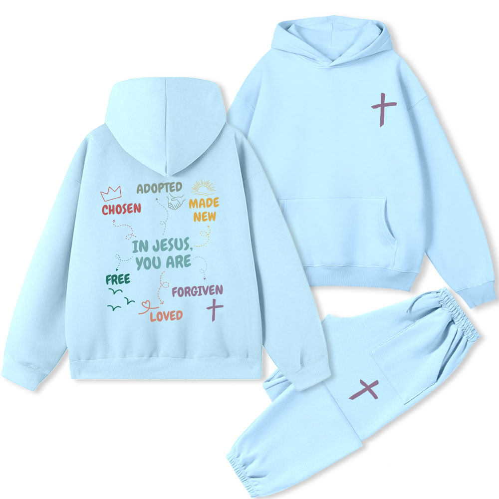 In Jesus You Are Christian Premium Fleece Hoodie Set