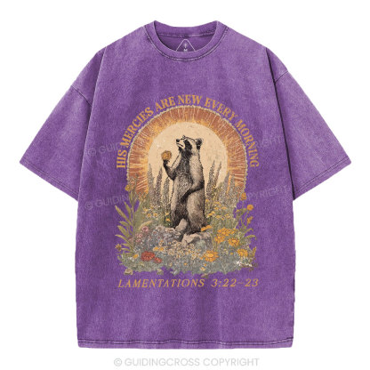 His Mercies Are New Every Morning Christian Washed T-Shirt