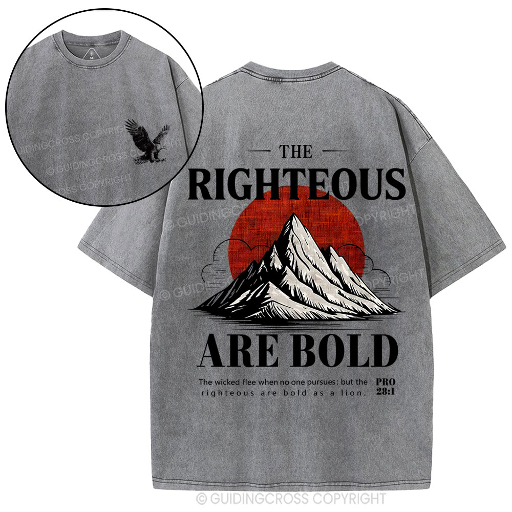 The Righteous Are Bold Chrsitian Washed T-Shirt