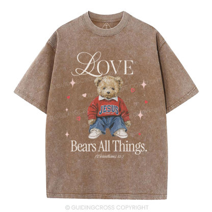 Love Bears All Things New Christian Washed T-Shirt