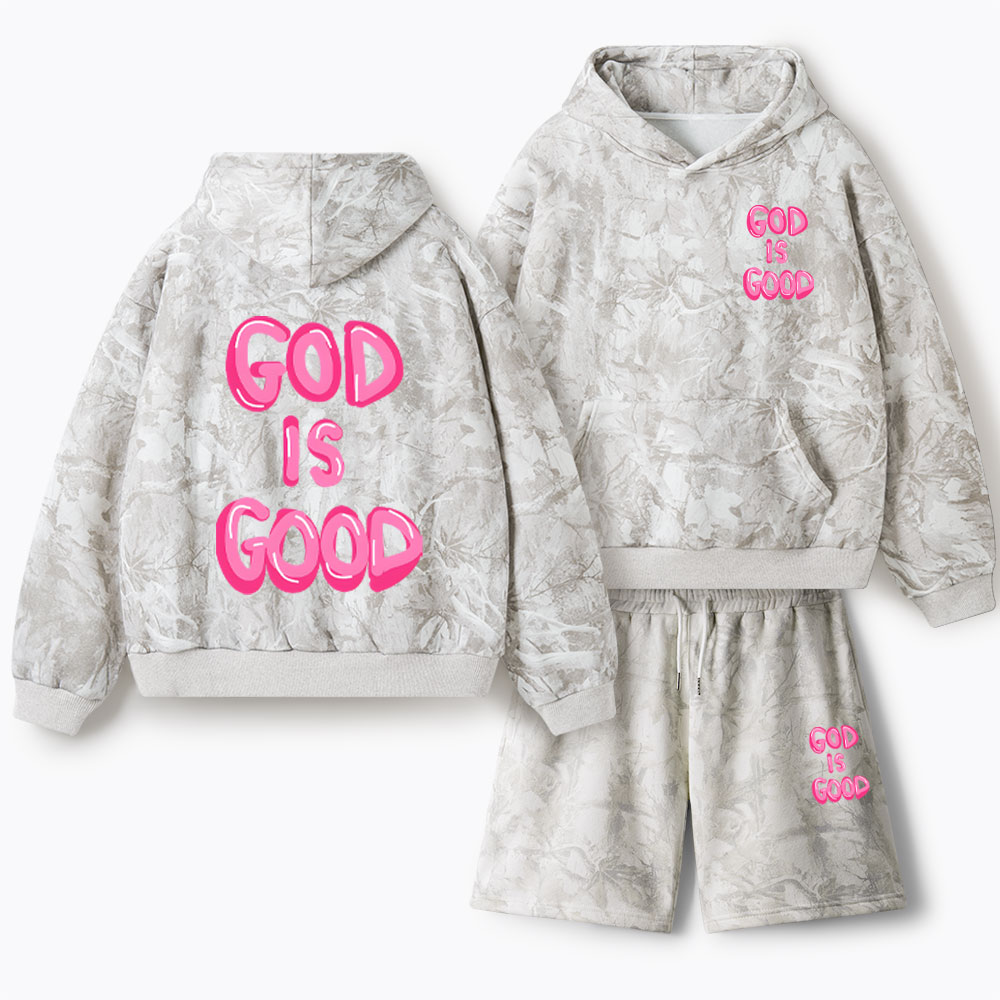 God Is Good Christian Camo Fleece Hoodie Set