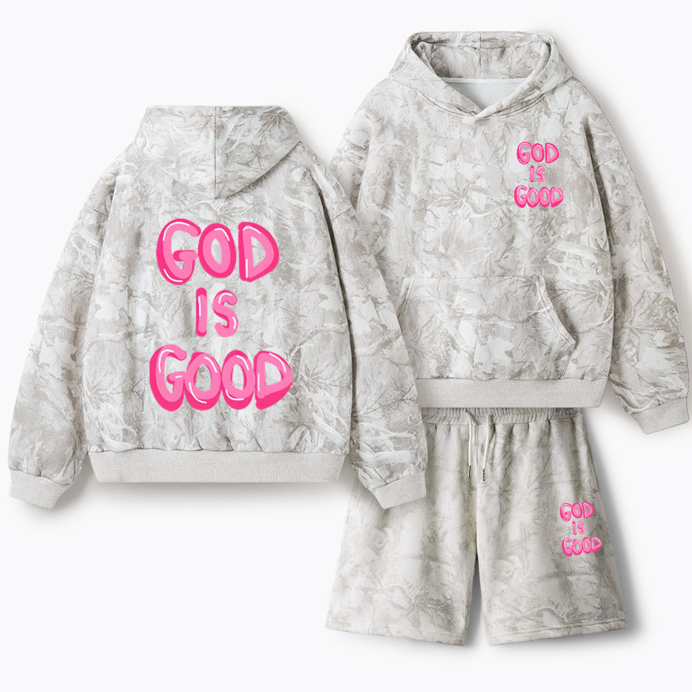 God Is Good Christian Camo Fleece Hoodie Set