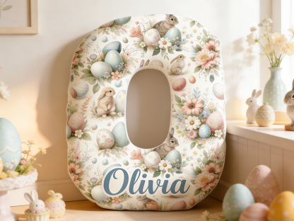 Personalized Floral Bunny Irregular Short Plush Pillow